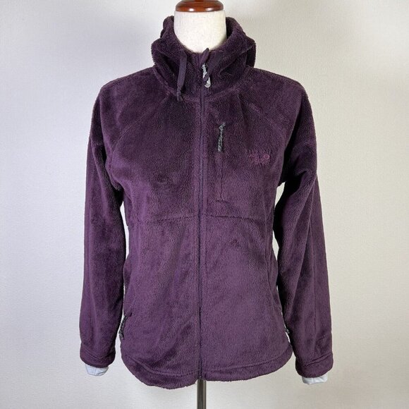 Mountain Hard Wear Fleece Jacket Hooded Women's Small Purple Fuzzy Full Zip - Picture 1 of 15